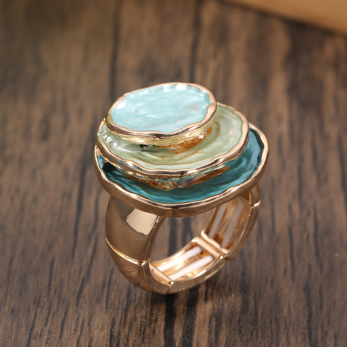 Boho Dreilagiger Emaille-Ring