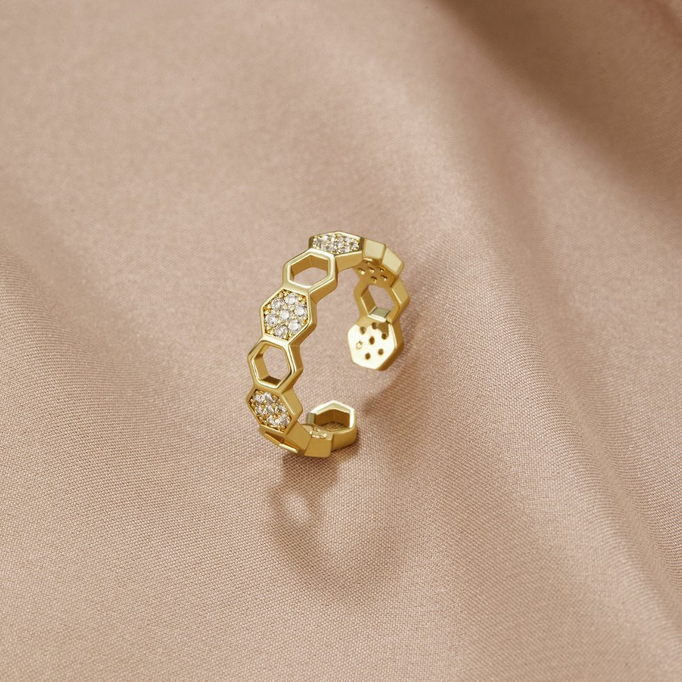 Biene - Gold & Kristall Ring