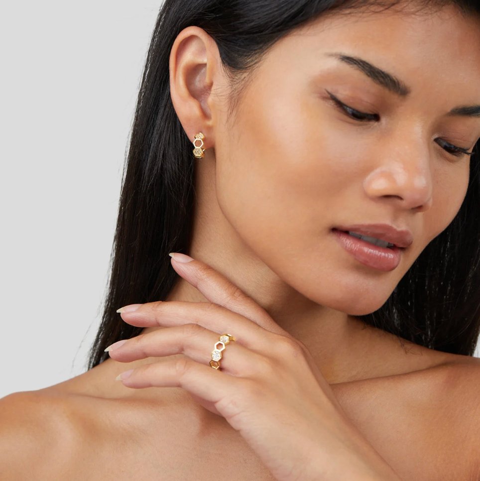 Biene - Gold & Kristall Ring