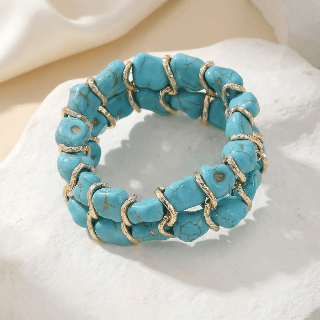 Elegantes Türkis Gold Armband