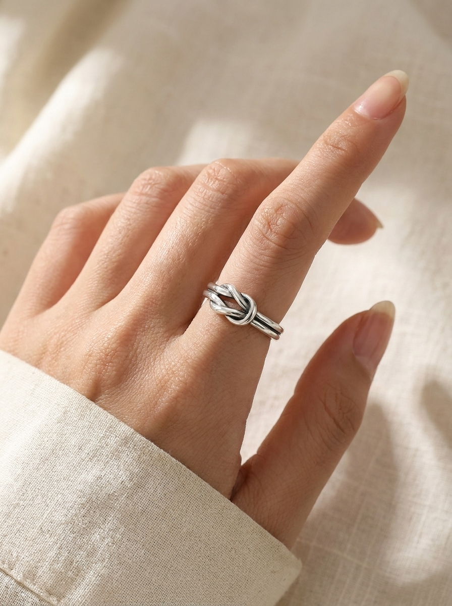 Vintage Gold- und Silberknotenring