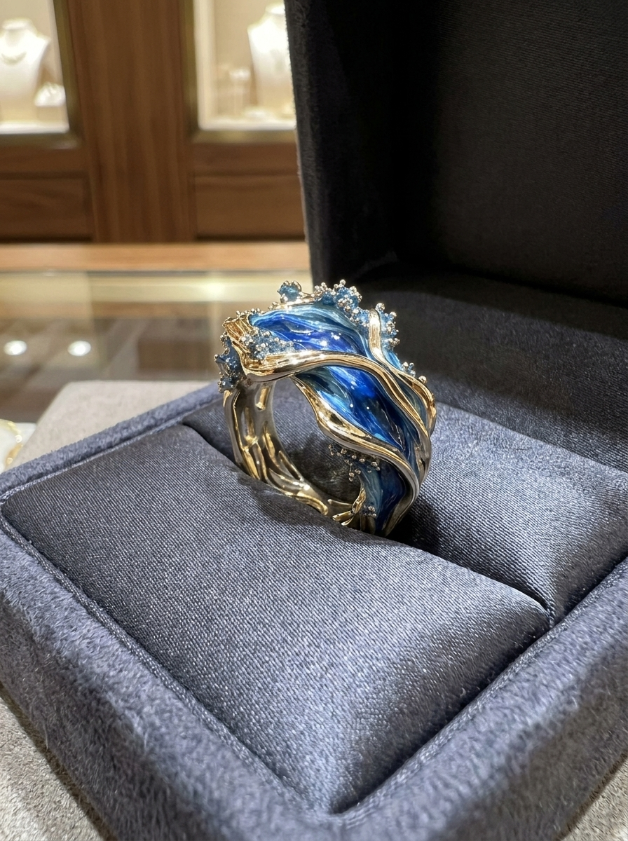 Ozean - Vintage Blau Wellenring