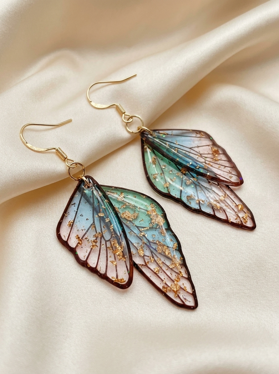 Vintage Schmetterling Bunte Flügel Ohrringe