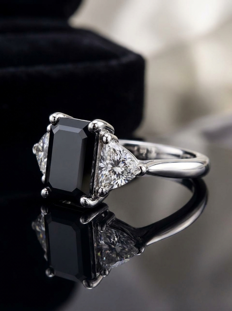 Eleganter Silber-Onyx-Ring