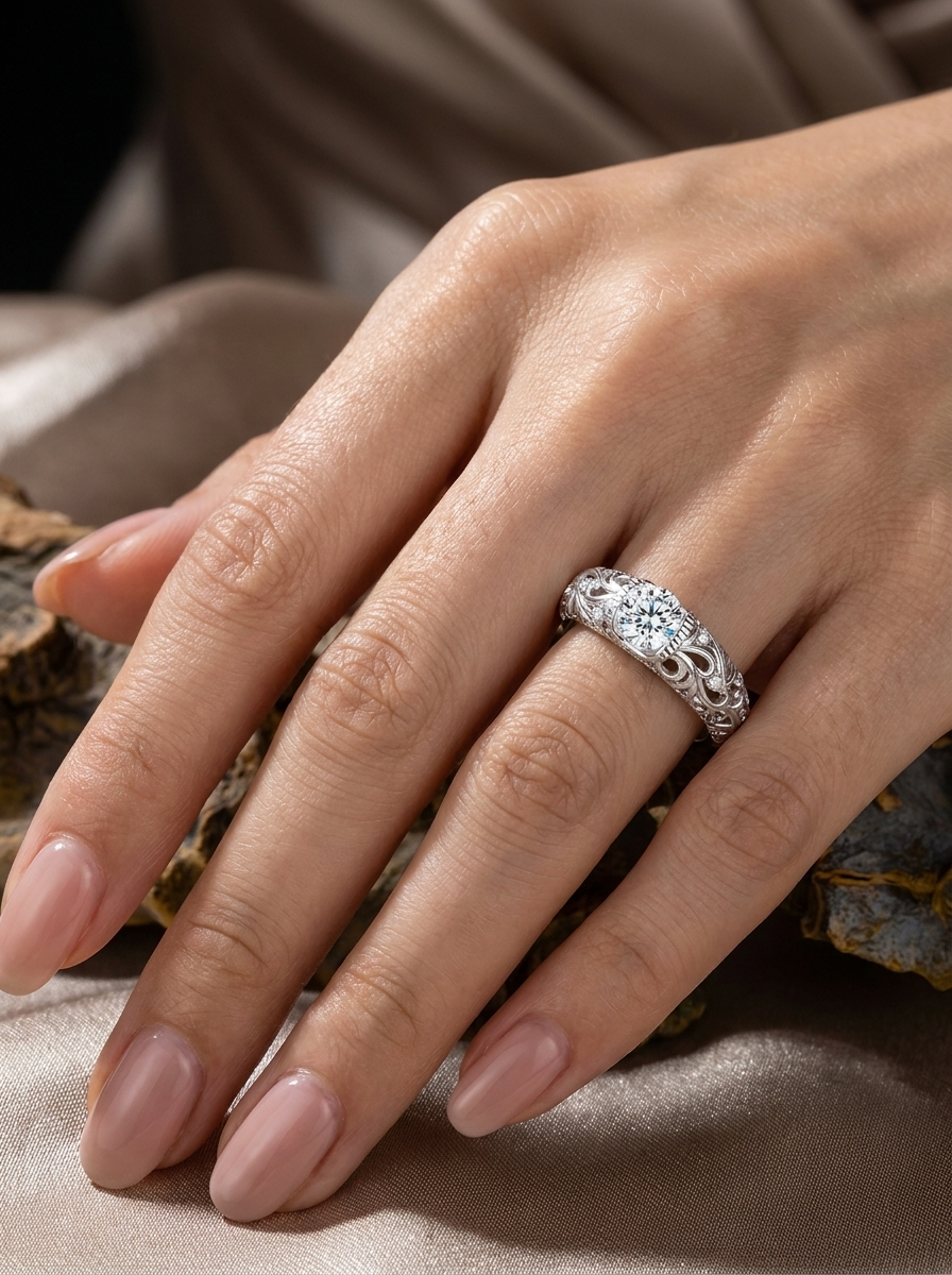 Eleganter Sterlingsilberring
