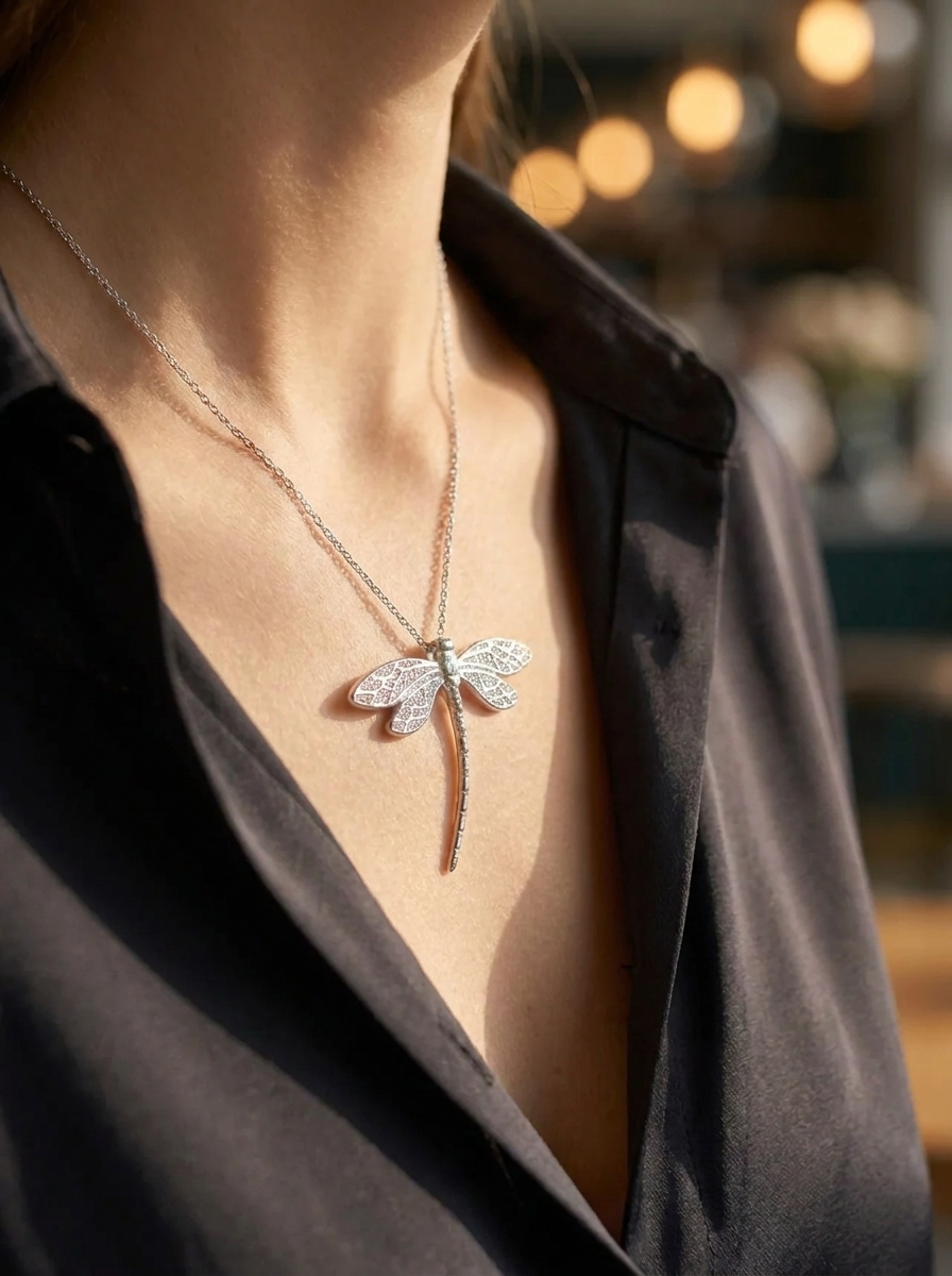 Sterling Silber Libellen Halskette – Symbol für Anmut & Transformation