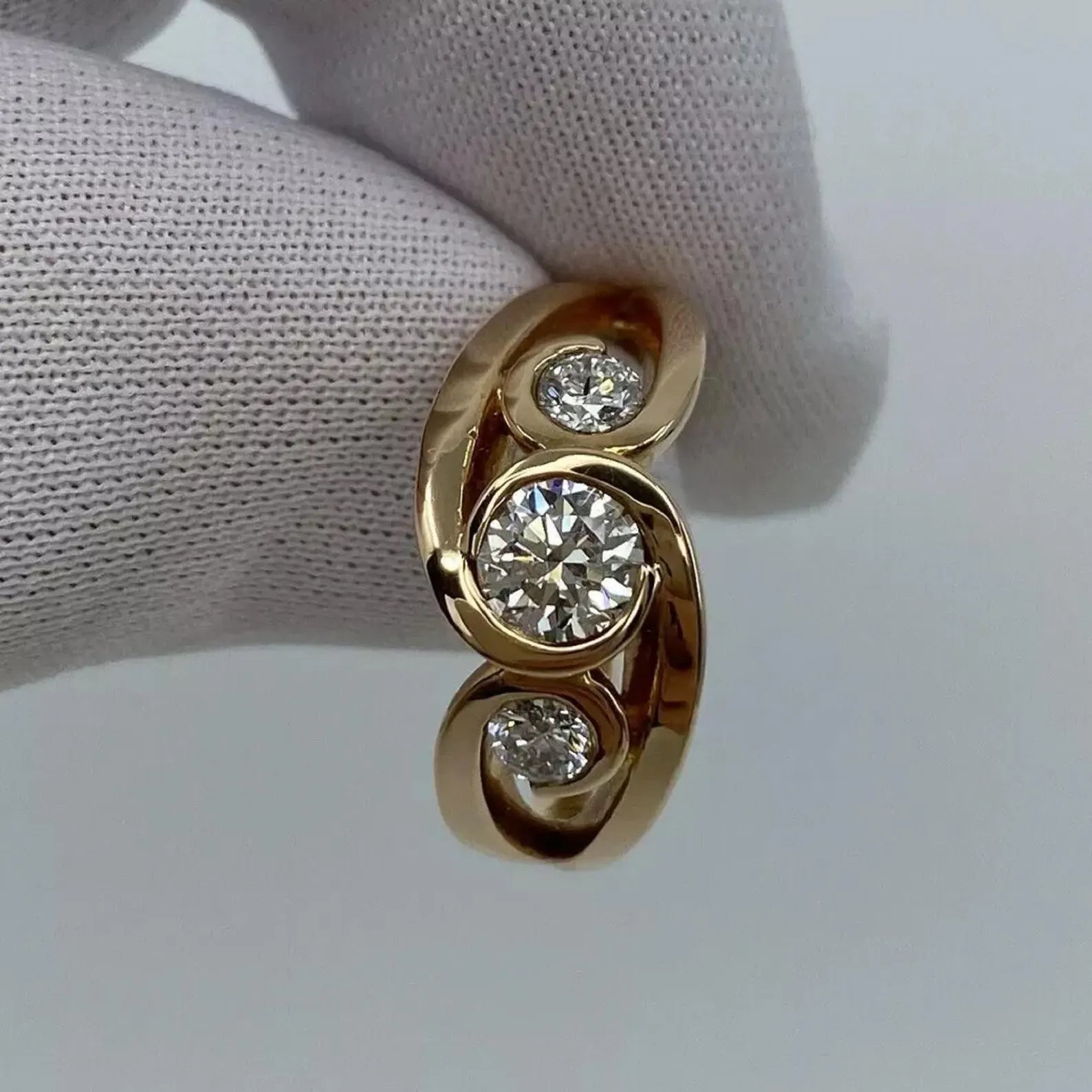Eleganter Vintage Gold Spiralring
