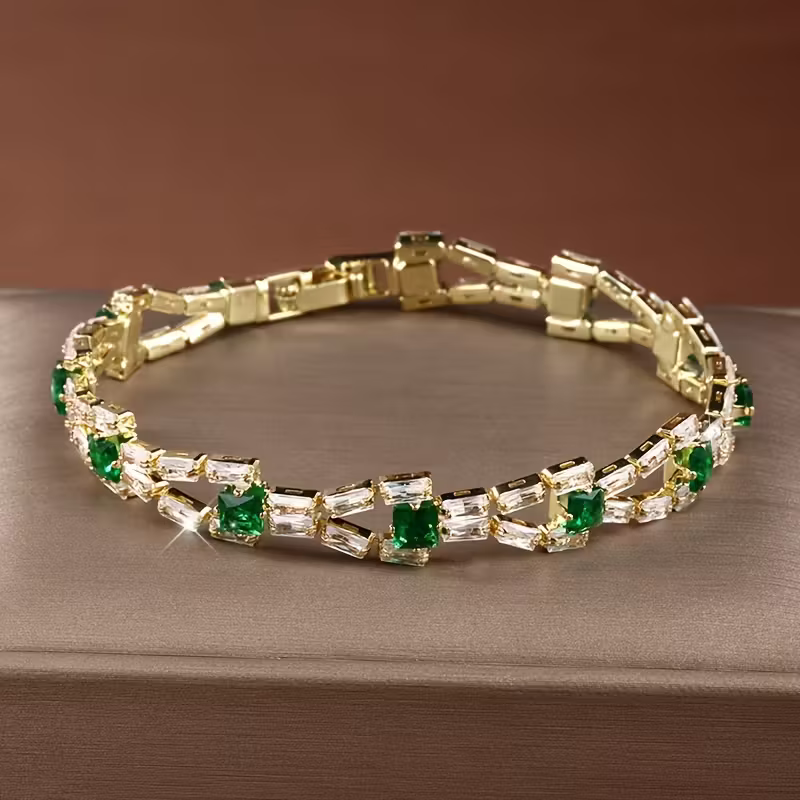 Elegantes Gold Baguette Armband