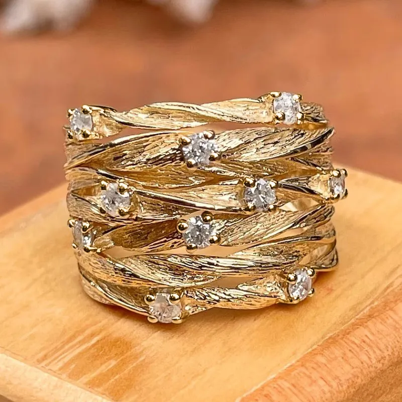 Handgefertigter Retro Goldring