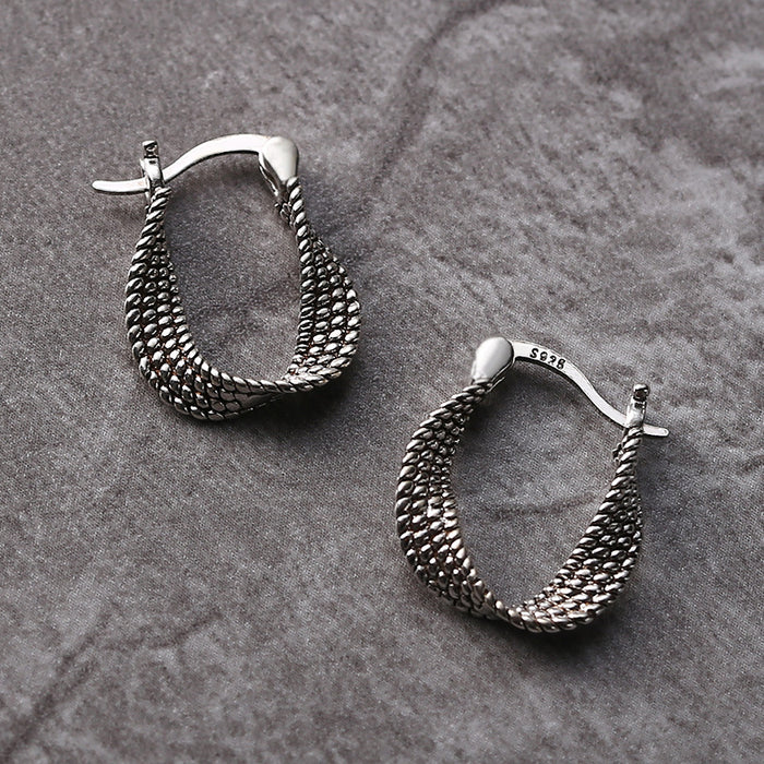 Exclusive Vintage Irregular Silver Earrings