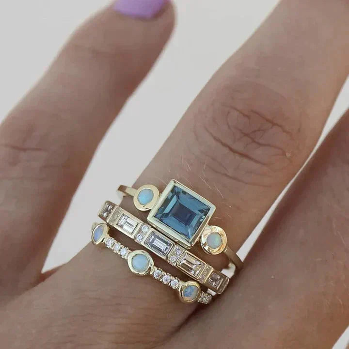 Charm - Vintage Blau Kristallring