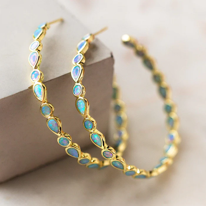 Paige - Vintage Blautopas Ring Ohrringe