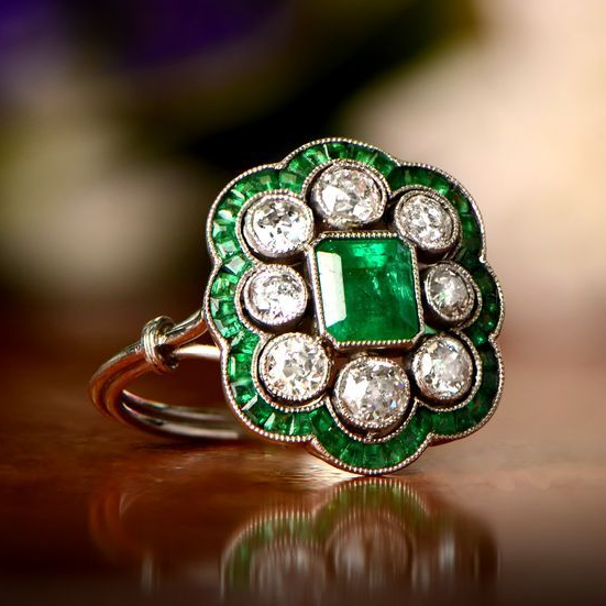 Exklusiver Vintage Smaragd Ring