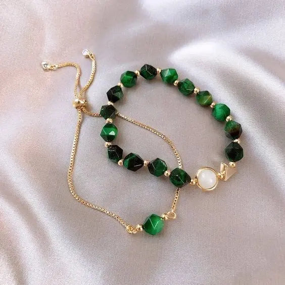 Elegantes grünes Armband-Set