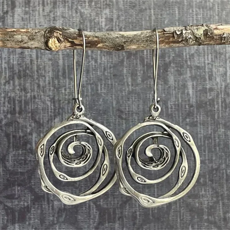 Vintage Silber Labyrinth Ohrringe