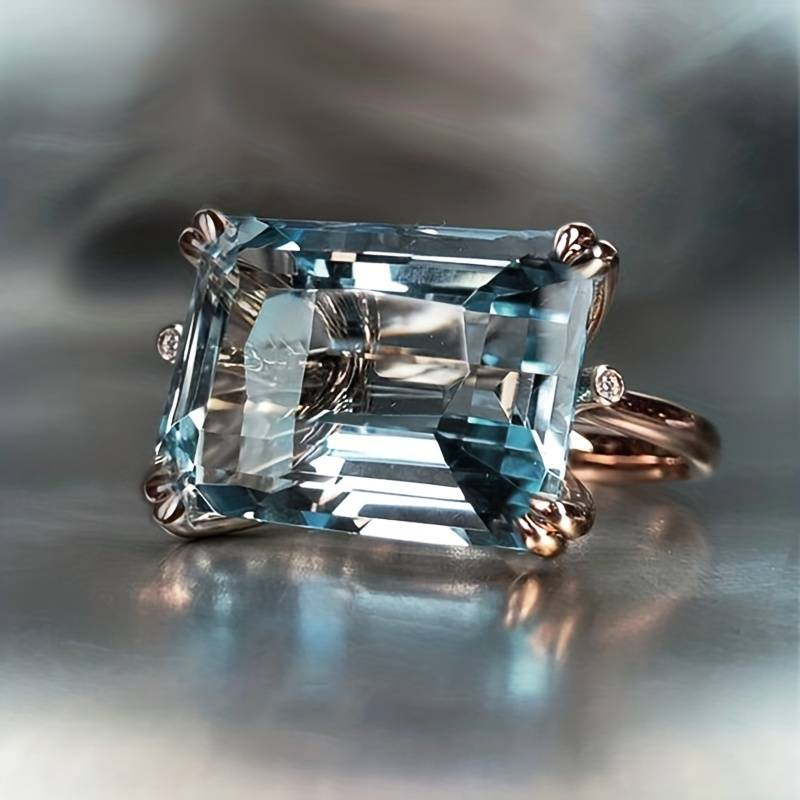 Eleganter blauer Zirkonring