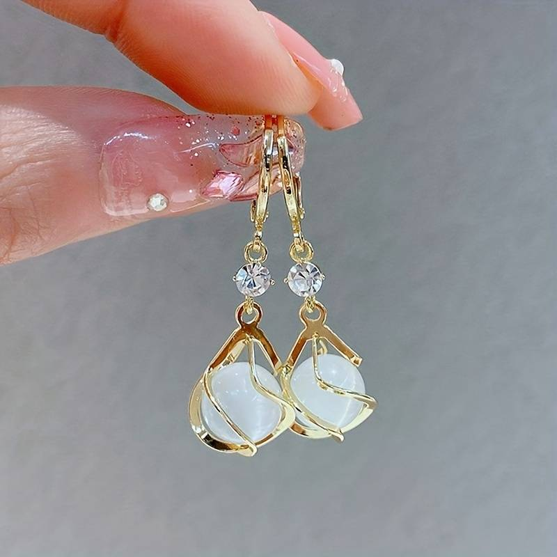 Weiße Opal Ohrringe