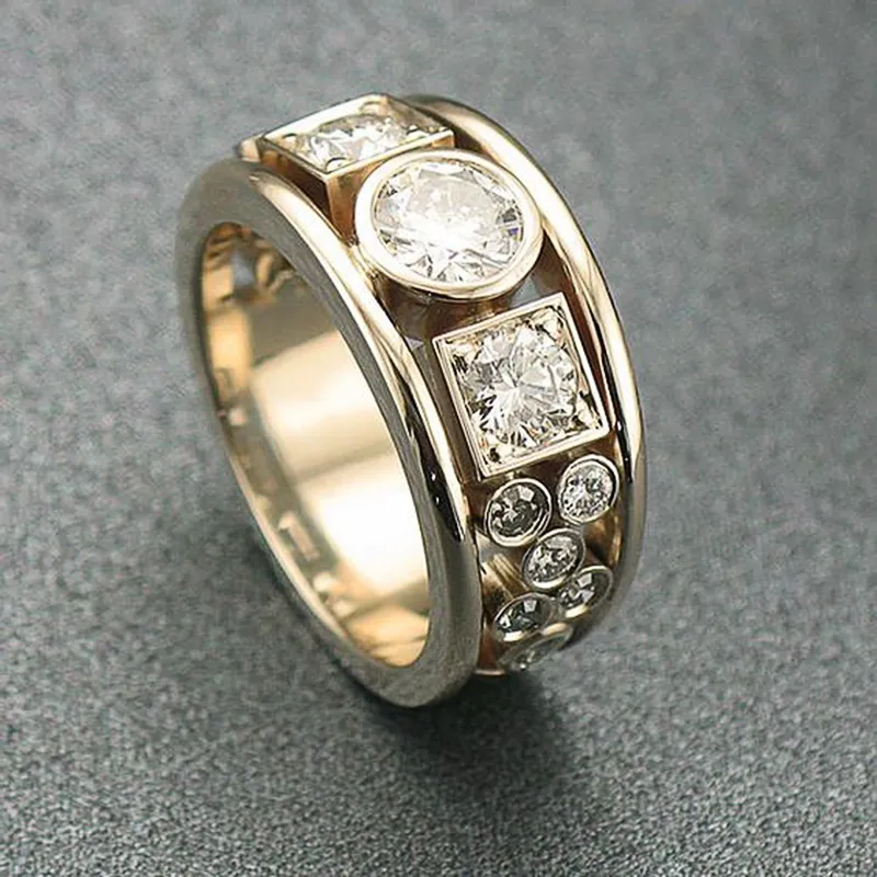 Klassischer Gold-Zirkonia-Ring