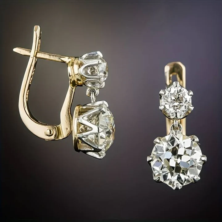 Exklusive Vintage Gold Zirkonia Ohrringe