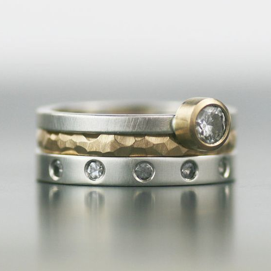 Radiance - Geschichteter Gold- und Silberring