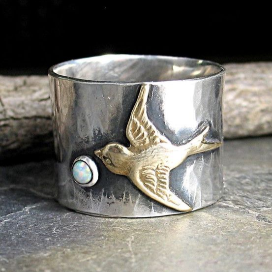 Vintage Kolibri Silberring