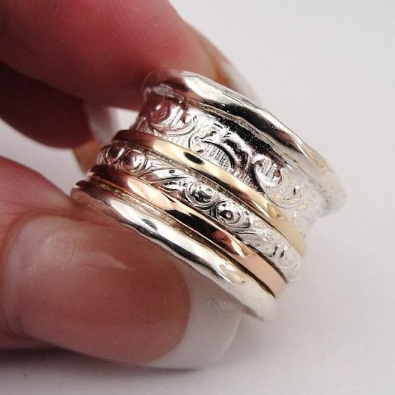 Charm - Vintage Gold- und Silberring