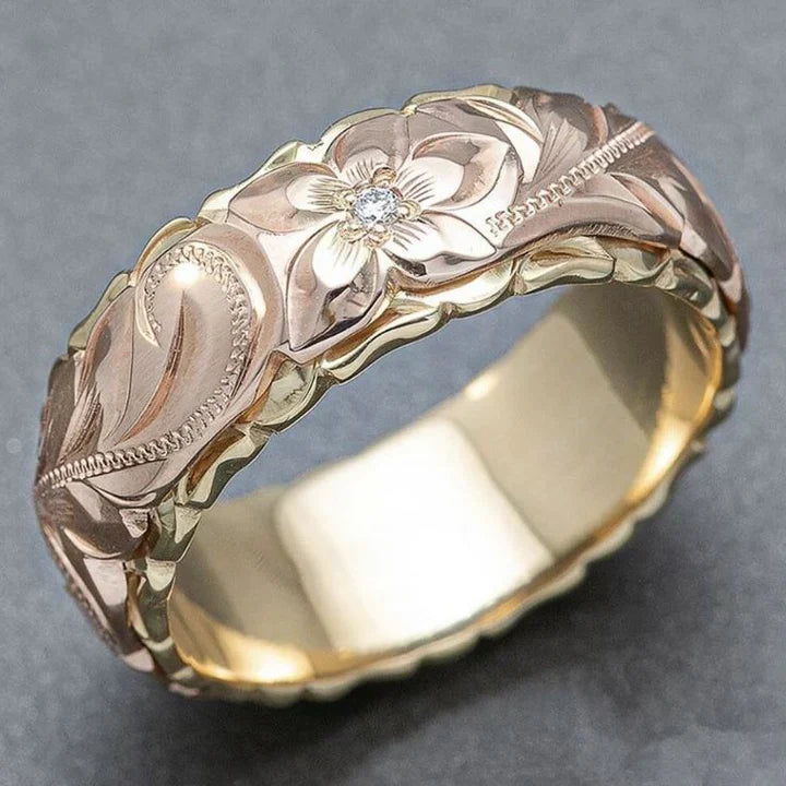Zeitloser Rosenblüten Goldring