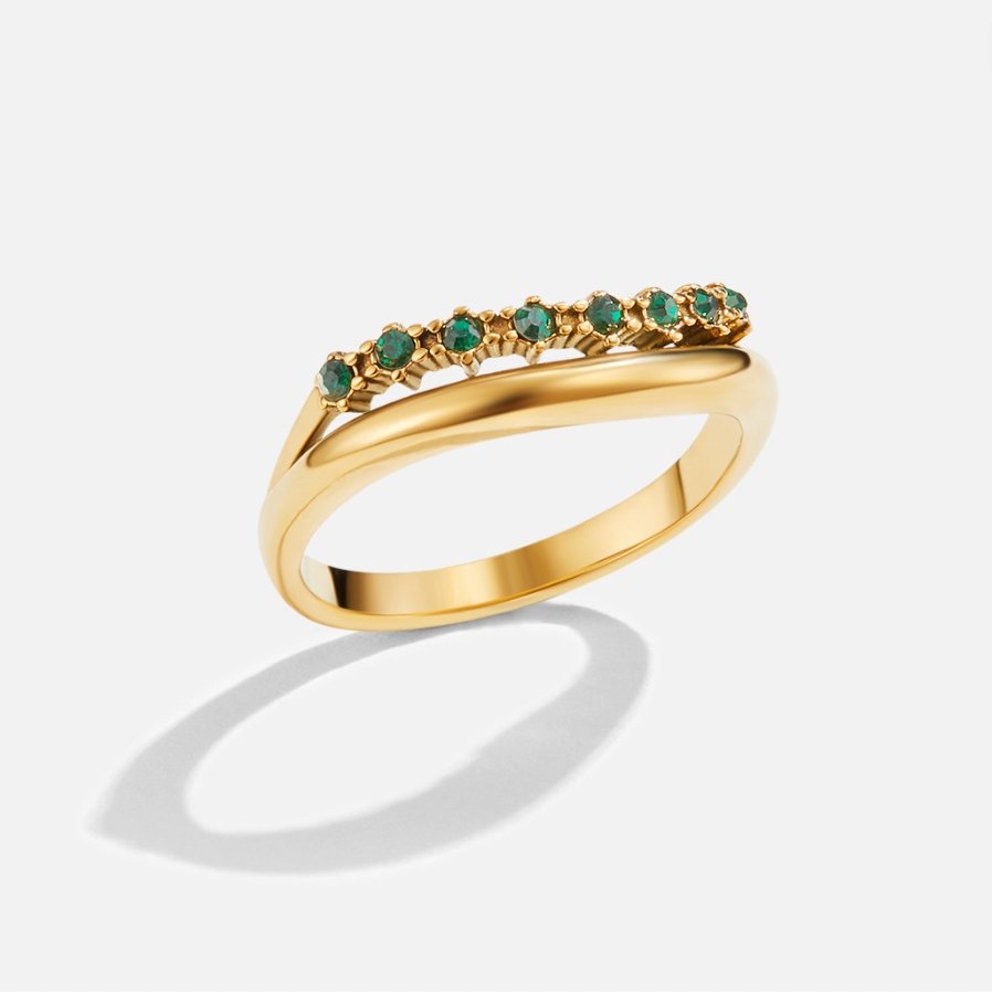 Mary - Smaragdgrüner Geschichteter Ring