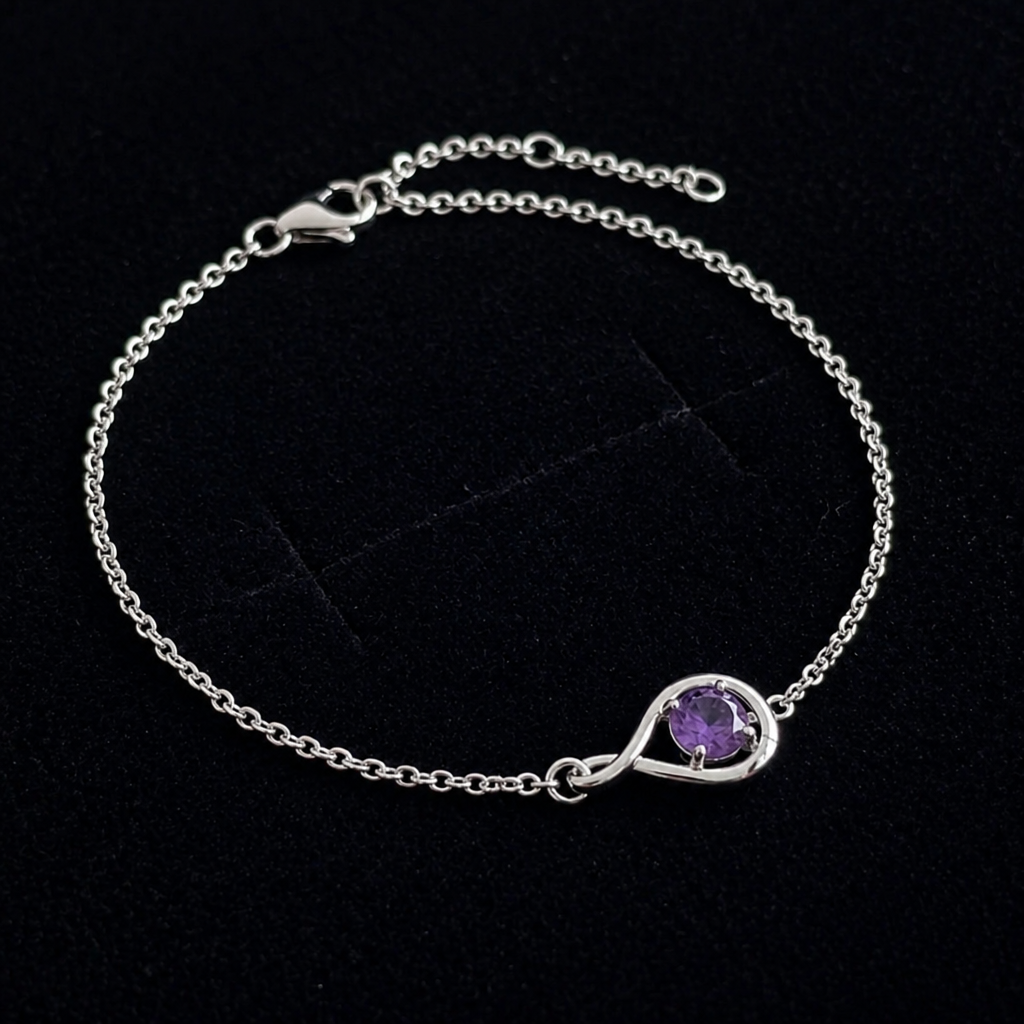 Elegantes Amethyst-Kettenarmband