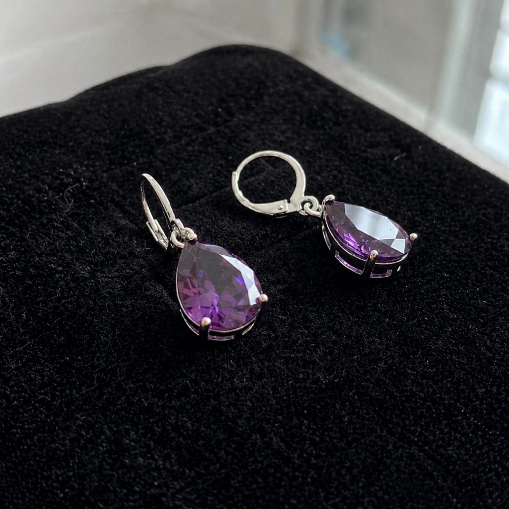 Elegante Amethyst Ohrringe aus Weißgold