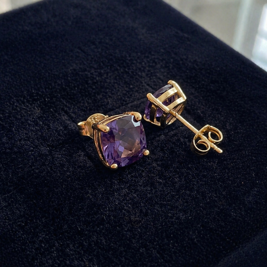 Elegante Amethyst Gold Ohrringe