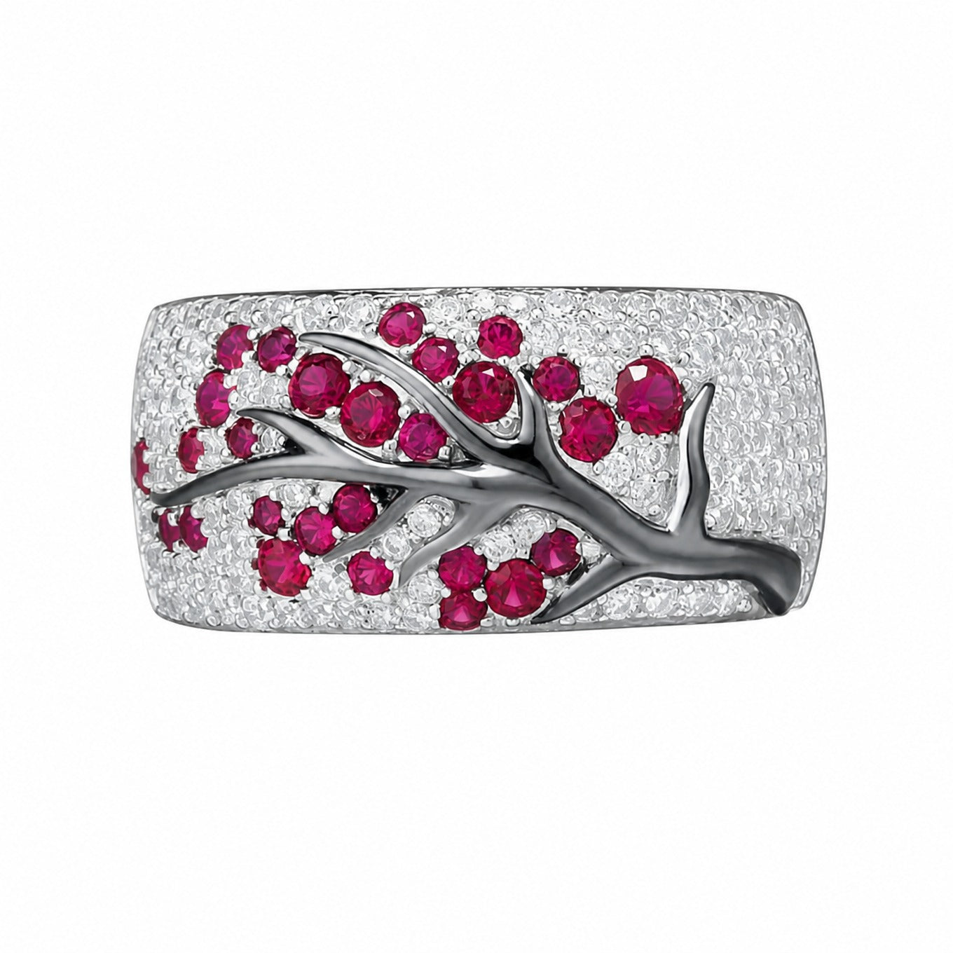 Eleganter Rubinblüten-Goldring