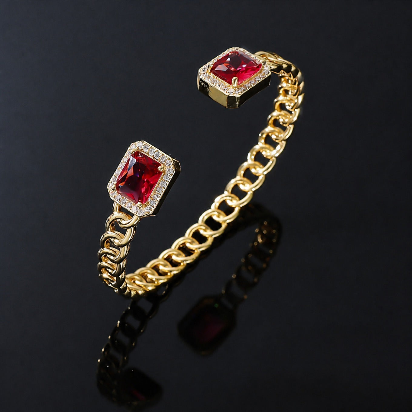 Elegantes Rubin-Gold-Armband