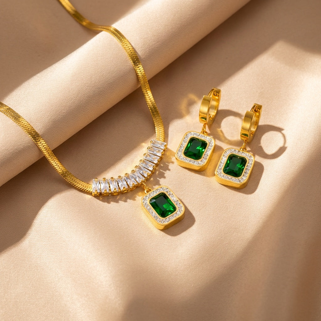 Riviera Smaragd Schmuckset
