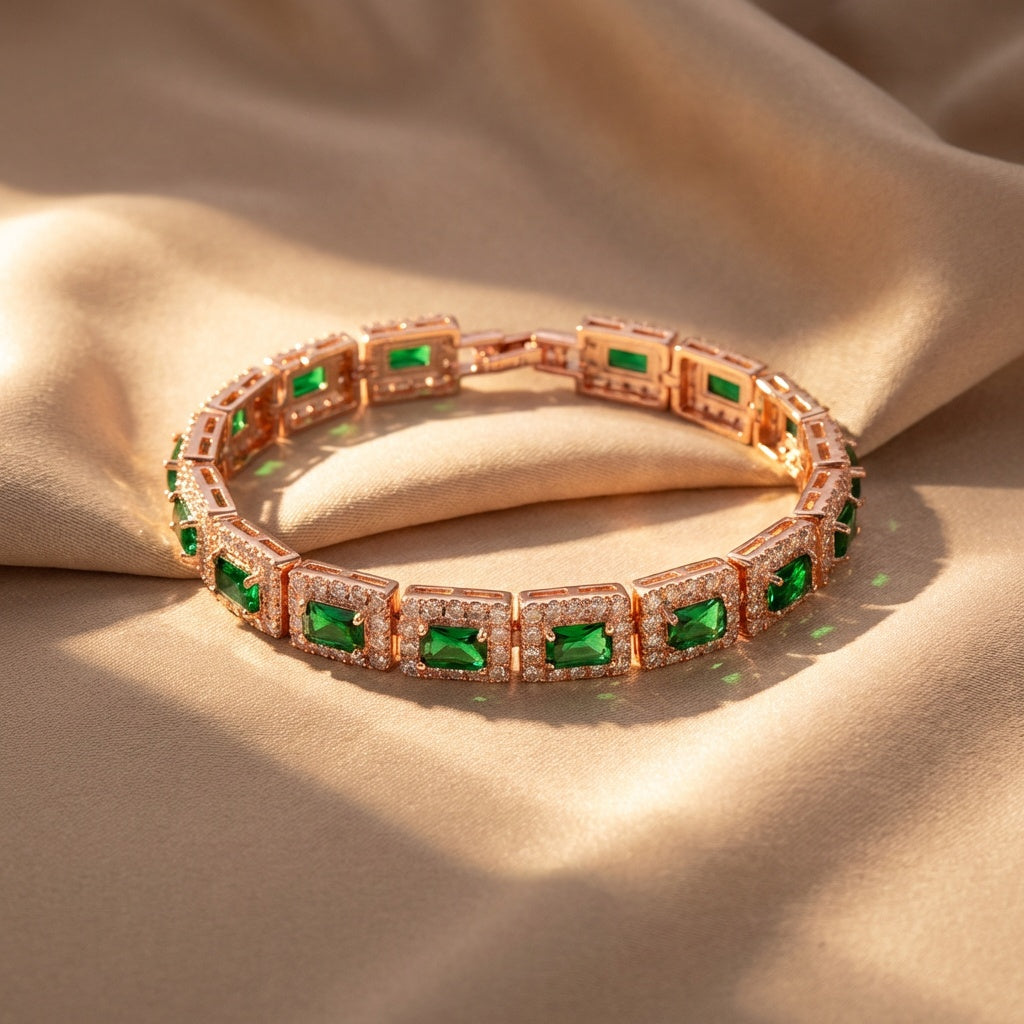 Rosewood Smaragd Glanz Armband