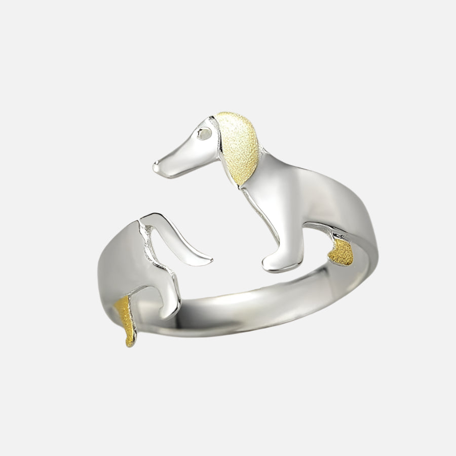 925 Sterling Silber Dackelring – Verstellbare Passform