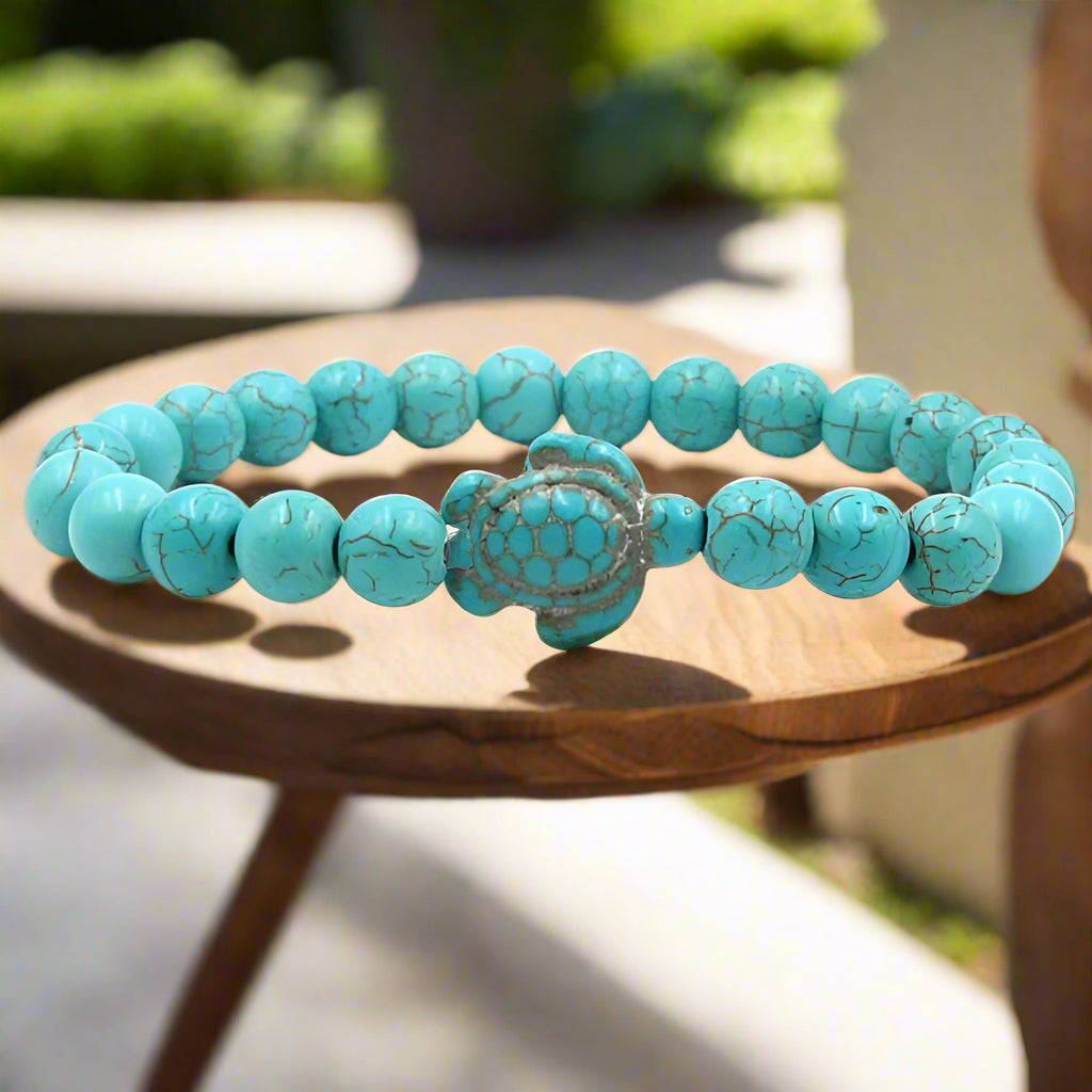 Einzigartige Natursteinperlen Schildkrötenarmbänder