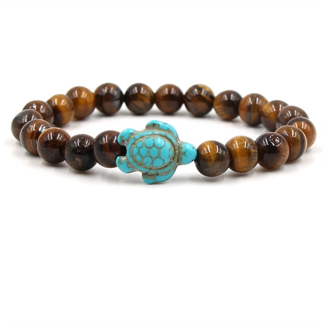 Einzigartige Natursteinperlen Schildkrötenarmbänder