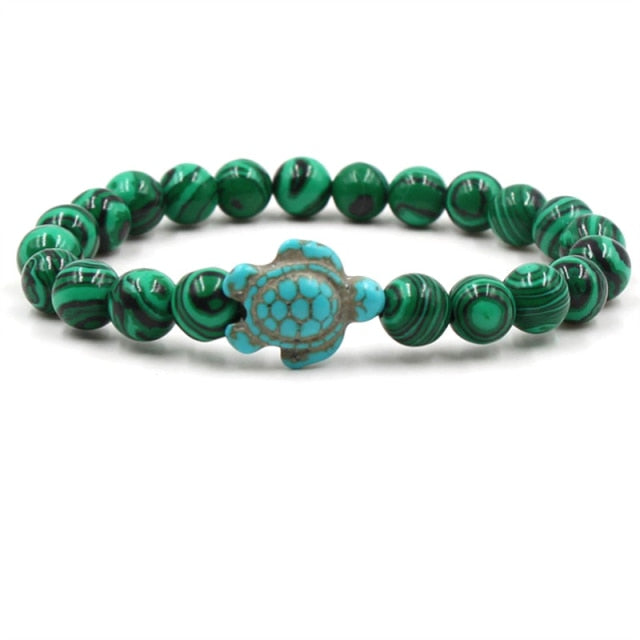 Einzigartige Natursteinperlen Schildkrötenarmbänder