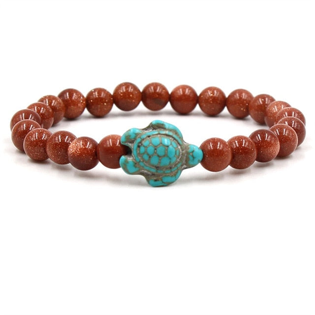 Einzigartige Natursteinperlen Schildkrötenarmbänder