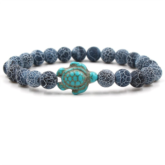 Einzigartige Natursteinperlen Schildkrötenarmbänder