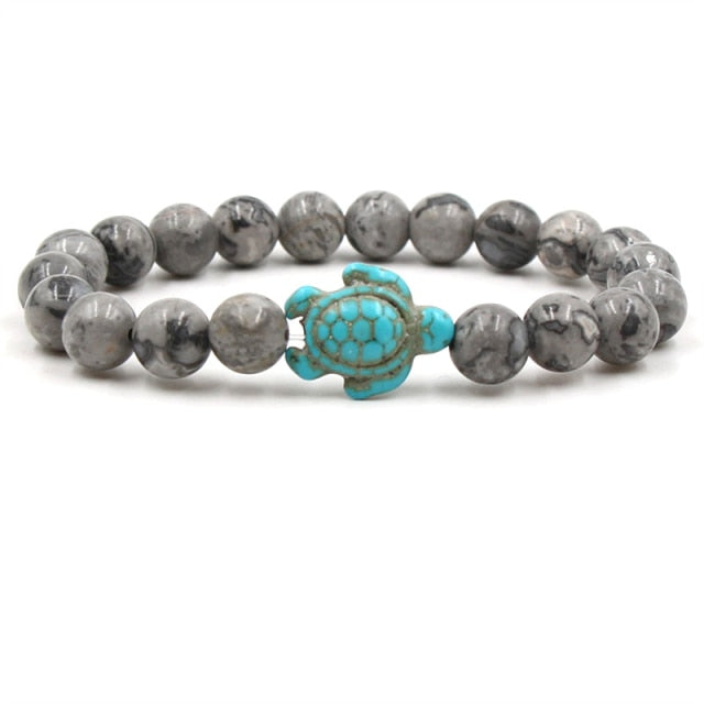 Einzigartige Natursteinperlen Schildkrötenarmbänder