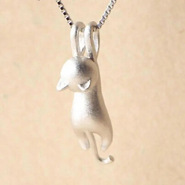 925 Sterling Silber Verspielt Kätzchen Halskette