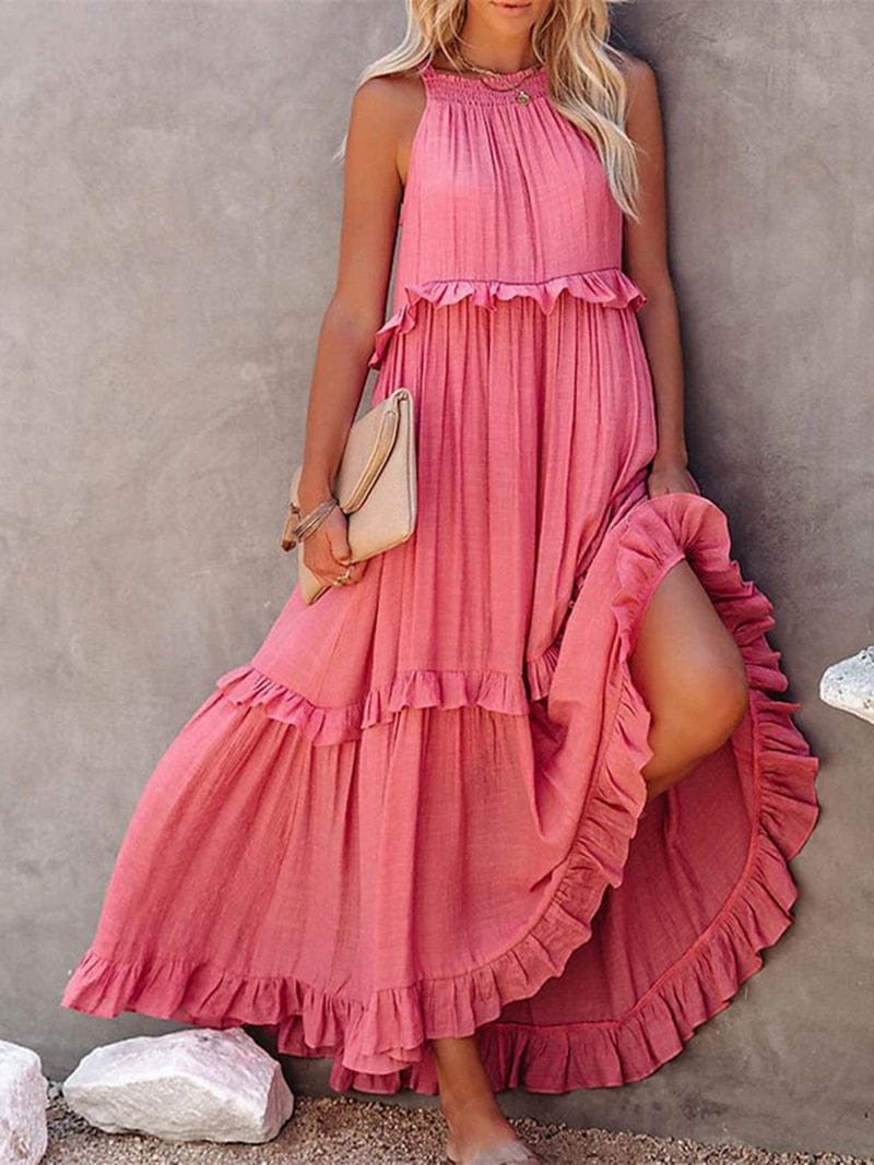 Lara™ - Pink Loose Maxi Dress