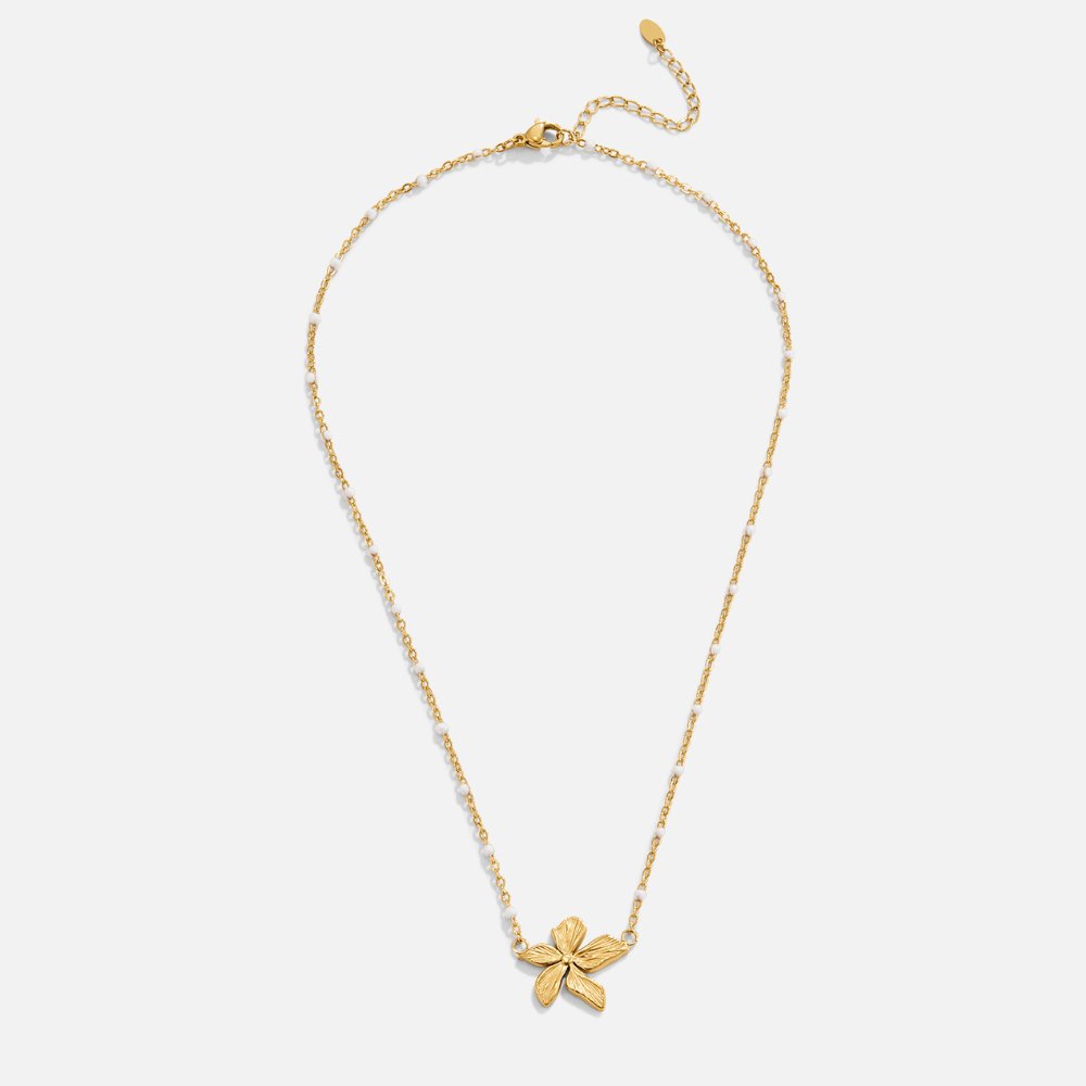 Elegante goldene Blumenhalskette