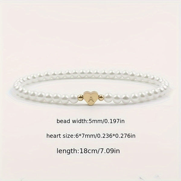 Chic A-Z Heart Initial Bracelet