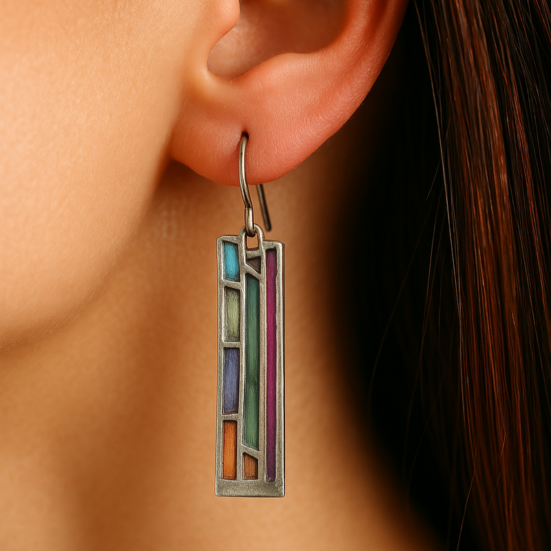Retro Earrings in Vibrant Hues