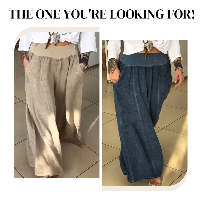 Lucy™ – Elastic Wide-Leg Trousers With Pockets
