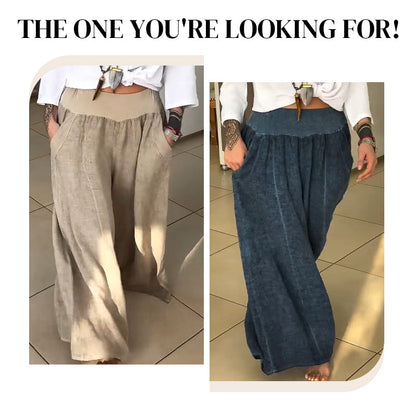 Lucy™ – Elastic Wide-Leg Trousers With Pockets