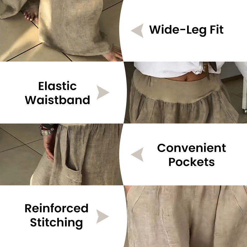 Lucy™ – Elastic Wide-Leg Trousers With Pockets